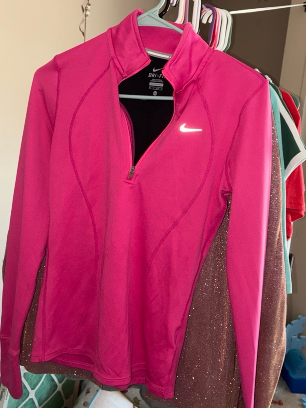 Nike Pink Quarter-Zip Pullover
